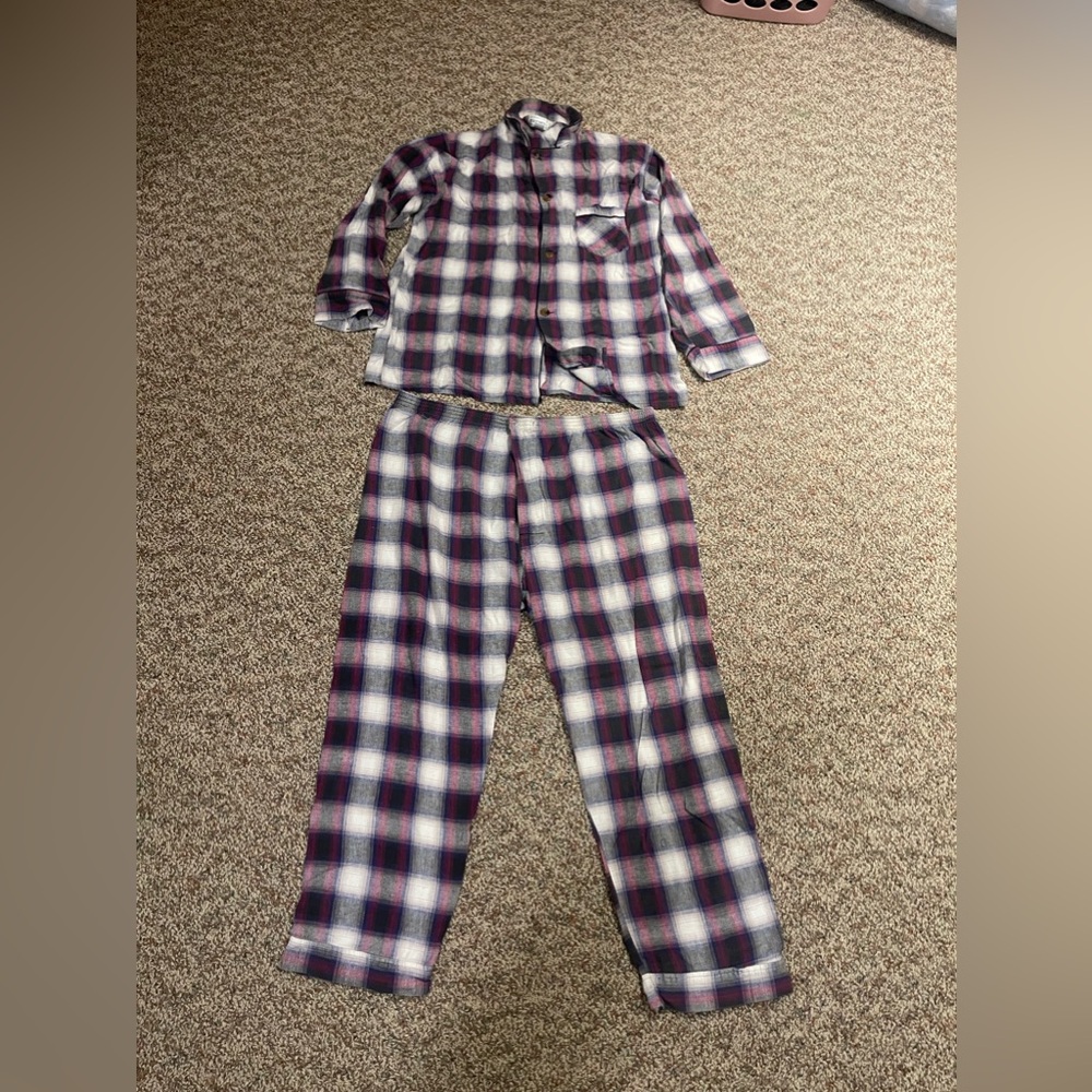 Jockey XL Flannel Pajama Set Shirt & Pants
